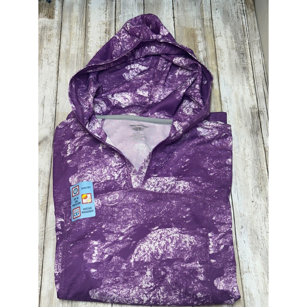 Reel Legends Freeline Hoodie Womens 2X Purple Marble  UPF 30 NWT Fishing outdoor
